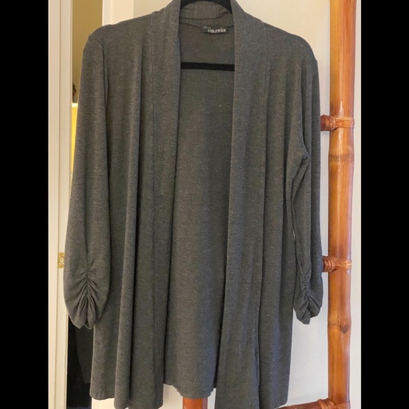 JM FLEURETTE GRAY OPEN LARGE CARDIGAN - Picture 5 of 5